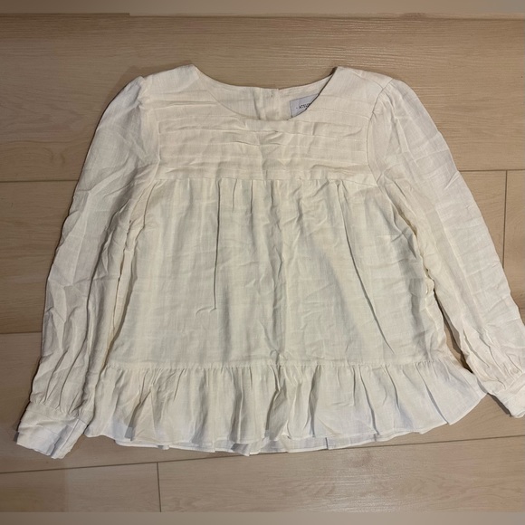 Atelier Camille linen flowy long sleeve blouse size small, white - Picture 6 of 11